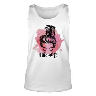 Design Mom Messy Bun Gorgeous Idea For Mama Unisex Tank Top - Thegiftio UK