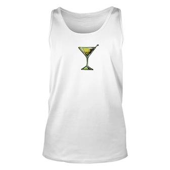 Dirty Martini Heartbeat Cocktail Glass Happy Hour Unisex Tank Top | Mazezy