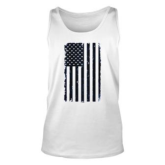 Distressed Black Usa Flag United States Unisex Tank Top | Mazezy
