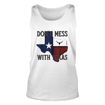 Do Not Mess With Vintage Texas Longhorn Lone Star State Pride Good Unisex Tank Top - Seseable