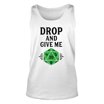Dragons Game Master And D20 Twenty Sided Die Dice Dungeons Unisex Tank Top | Mazezy