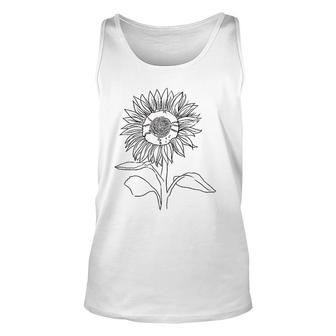 Drawing Of Flower Artist Tee Womans Top Nature Unisex Tank Top | Mazezy