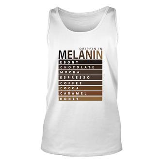 Drippin In Melanin Funny Letter Black Queen Graphic Unisex Tank Top - Thegiftio UK