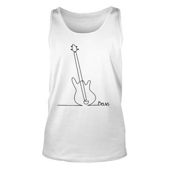 E Bass Music Band Design One Line Bass Player Unisex Tank Top | Mazezy