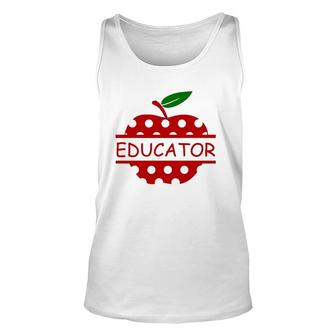 Educator Red Apple Teacher Gift Unisex Tank Top | Mazezy
