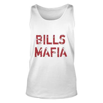Expression Distressed Bills Mafia Red Print Mens Unisex Tank Top - Seseable