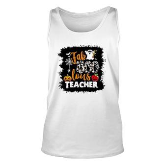Fab Boo Lous Teacher Scary Pumpkin Apple Bats Spider Unisex Tank Top | Mazezy
