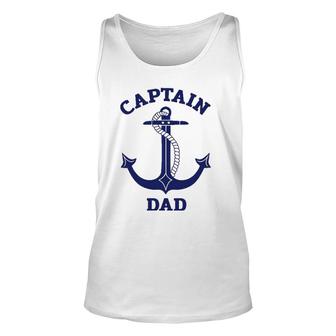 Father's Day Nautical Anchor Captain Dad Unisex Tank Top | Mazezy
