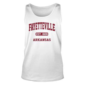 Fayetteville Arkansas Vintage State Athletic Style Unisex Tank Top | Mazezy