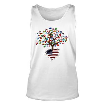 Flags Of The Countries Of The World And American Flag Unisex Tank Top