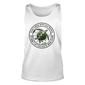 Floral Turtle Don't Mess With Old People We Didn't Get This Ace By Being Stupid Tank Top | Mazezy