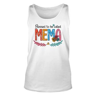 Flower Blessed To Be Called Mema Funny Unisex Tank Top | Mazezy
