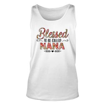 Flower Blessed To Be Called Nana Unisex Tank Top | Mazezy