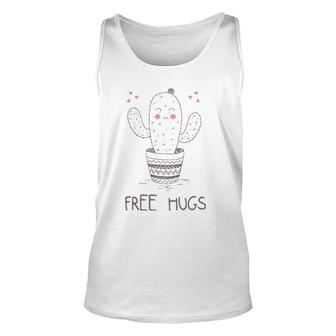Free Hugs Cactus Funny Cute Sarcastic Unisex Tank Top | Mazezy