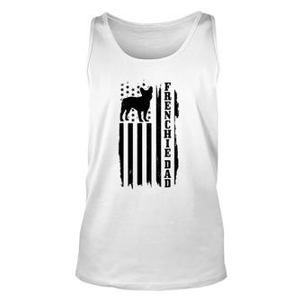 Mens Frenchie Dad Vintage American Flag Patriotic French Bulldog Tank Top | Mazezy