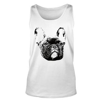 Frenchie Face - Dog Mom Or Dad Christmas Gift Unisex Tank Top | Mazezy
