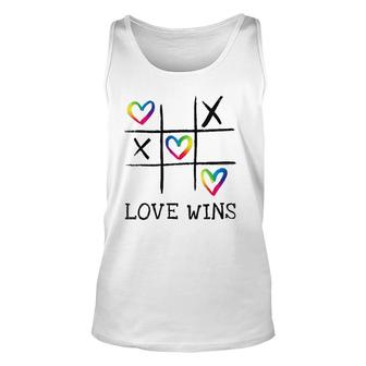 Fun Lgbtq Love Wins In Gay Pride Rainbow Colors Gay Ally V-Neck Tank Top | Mazezy
