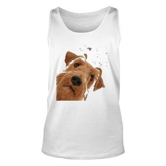 Funny Curious Dog Irish Terrier Unisex Tank Top | Mazezy