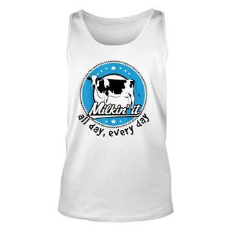 Funny Dairy Farmer All Day Every Day Unisex Tank Top | Mazezy