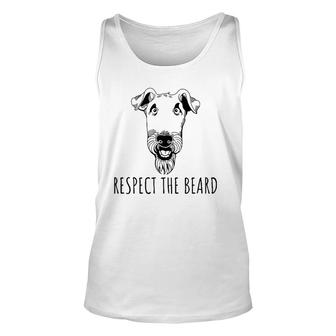 Funny Dog Respect The Beard Airedale Terrier Unisex Tank Top | Mazezy