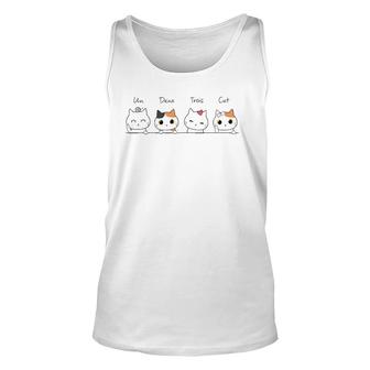 Funny French Counting Cats Un Deux Trois Cat Kittens Unisex Tank Top | Mazezy
