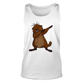 Funny Groundhog Day Funny Dabbing Groundhog Unisex Tank Top | Mazezy