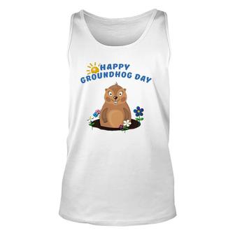 Funny Groundhog Day Spring Happy Groundhog Day Unisex Tank Top | Mazezy