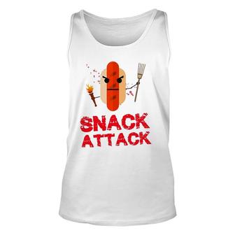 Funny Hot Dog Snack Attack Food Snacks Unisex Tank Top | Mazezy UK