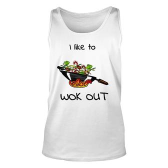 Funny I Like To Wok Out Foodieasian Tee Unisex Tank Top | Mazezy