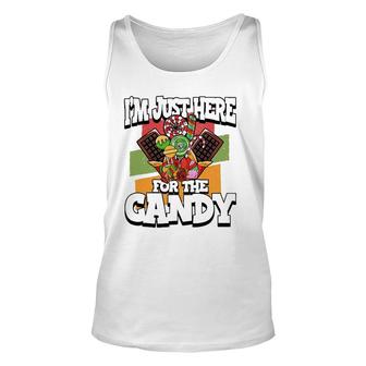 Funny I'm Just Here For The Candy Halloween Party Costume Unisex Tank Top | Mazezy