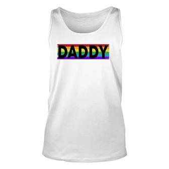 Funny Pride Daddy Proud Gay Lesbian Lgbt Gift Father's Day Unisex Tank Top | Mazezy