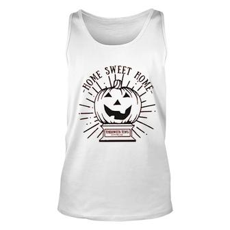 Funny Sweet Home Pumpkin Graphic Unisex Tank Top | Mazezy