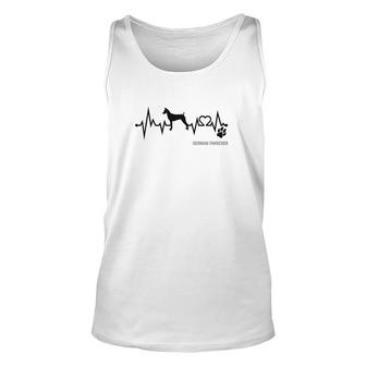 German Pinscherdog Heartbeat Dog Paw Dog Lovers Gift For Dog Moms And Dads Unisex Tank Top - Thegiftio UK