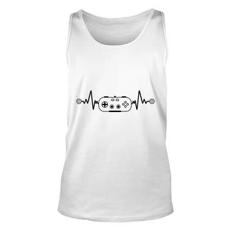 Great Video Game Lover Gaming Heartbeat Unisex Tank Top - Thegiftio UK
