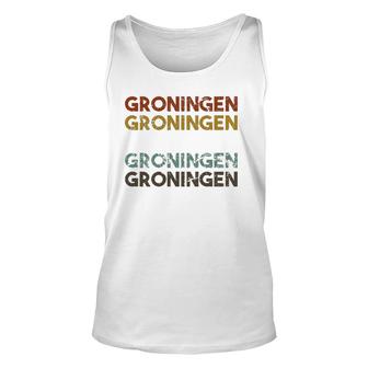 Groningen Netherlands Vintage 80'S Style Unisex Tank Top | Mazezy