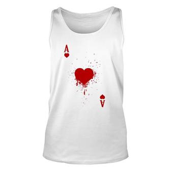 Group Matching Halloween Costume Play Cards Ace Of Hearts Unisex Tank Top | Mazezy
