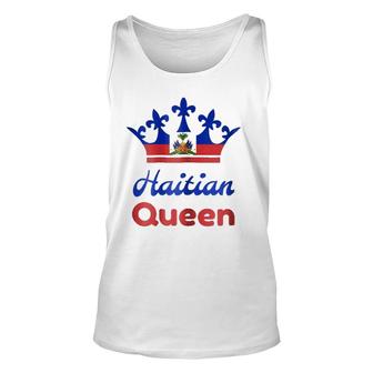 Haitian Queen Womens' Perfect Haiti Crown Flag Gift Unisex Tank Top | Mazezy