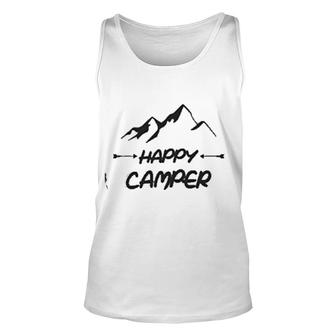 Happy Camper Mountain Scene Unisex Tank Top | Mazezy