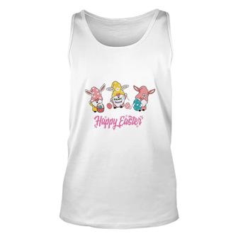 Happy Easter Day Happy Easter Three Pink Gnomes Unisex Tank Top - Thegiftio UK