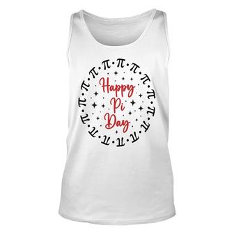 Happy Pi Day Cool Red Letter With Pi Circle Unisex Tank Top - Thegiftio UK