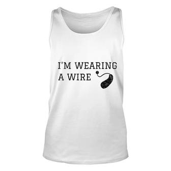 Hard Of Hearing I Am Wearing A Wire Funny Hearing Aid Unisex Tank Top - Thegiftio UK