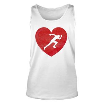 Heart Lover Running Gift Valentines Day For Men Women Unisex Tank Top | Mazezy
