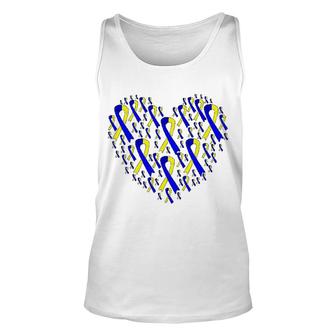 Heart Ribbon World Down Syndrome Day Unisex Tank Top | Mazezy