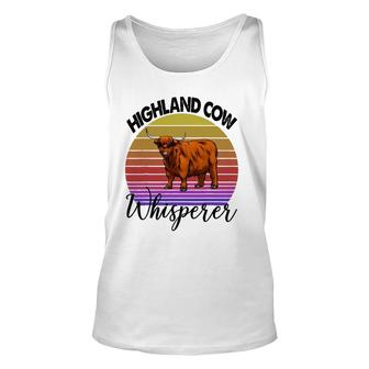 Highland Cow Whisperer S Strong Violent Cow Tees Women Unisex Tank Top | Mazezy