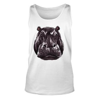Hippo Head Cute Hippo Lover Women Men Gift Unisex Tank Top | Mazezy