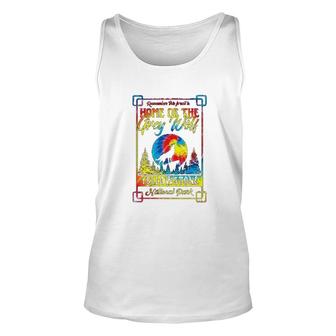 Home Of The Grey Wolf Yellowstone National Park Tie Dye Unisex Tank Top | Mazezy