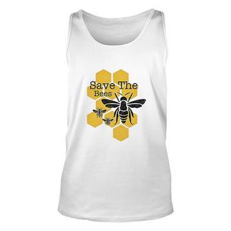 Honeycomb Save The Bees Unisex Tank Top | Mazezy