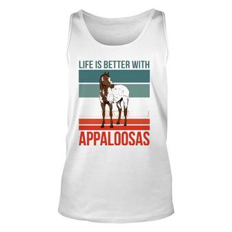 Horse Riding Horseback Rider Stuff Life Is Better Appaloosas Tank Top | Mazezy