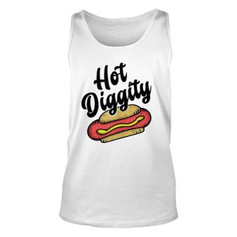 Hot Diggity Dog - Food Lover Humor- Funny Saying Word Unisex Tank Top | Mazezy AU