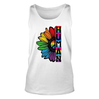 Human Sunflower Lgbt Flag Gay Pride Month Lgbtq Unisex Tank Top | Mazezy